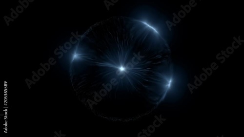 Blue fancy sphere in a dark background