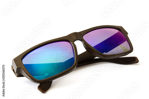 Polarized sunglasses isolated on white background