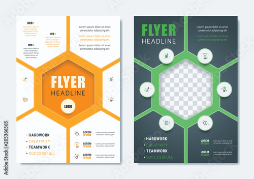 Business Modern Brochure Template. Minimalist Clean Flyer Leaflet Cover Magazine Layout Design in A4 Size with Dinamic Shape. Vector Illustration
