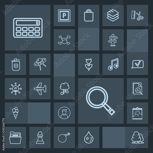 Modern, simple, dark vector icon set with way, photo, airplane, arrow, abstract, environment, male, search, tree, paper, food, flight, button, plane, communication, travel, network, cloud, frame icons