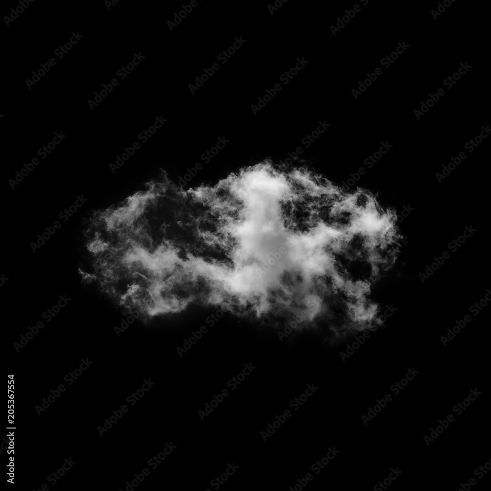 White cloud isolated on a black background realistic cloud White cloud isolated on a black background realistic cloud