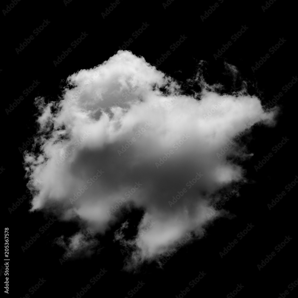 White cloud isolated on a black background realistic cloud White cloud isolated on a black background realistic cloud
