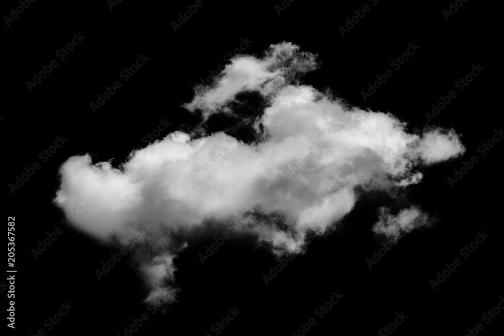 White cloud isolated on a black background realistic cloud White cloud isolated on a black background realistic cloud