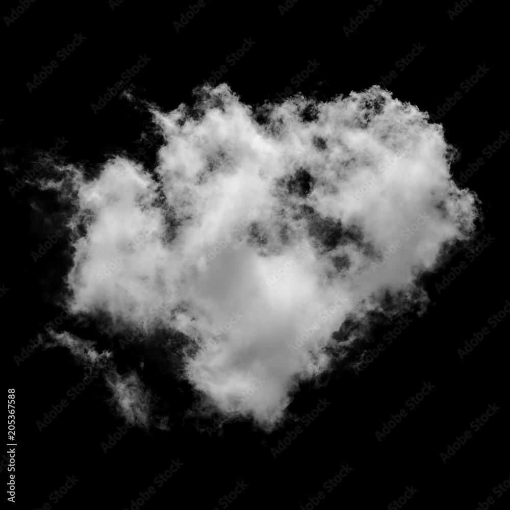 White cloud isolated on a black background realistic cloud White cloud isolated on a black background realistic cloud