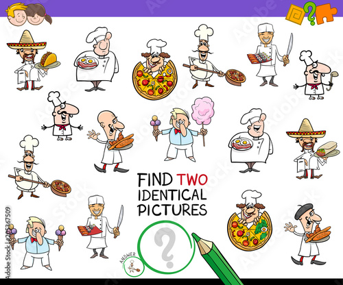 find two identical chef characters game for kids