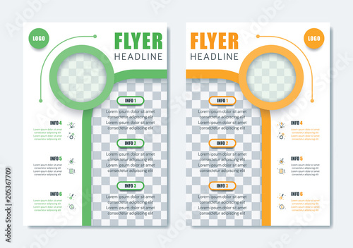 Business Modern Brochure Template. Minimalist Clean Flyer Leaflet Cover Magazine Layout Design in A4 Size with Dinamic Shape. Vector Illustration