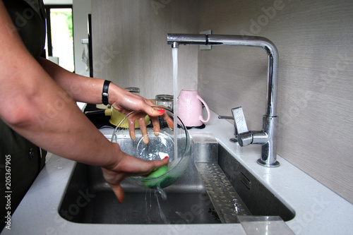 Washing Dishes Housework Moment