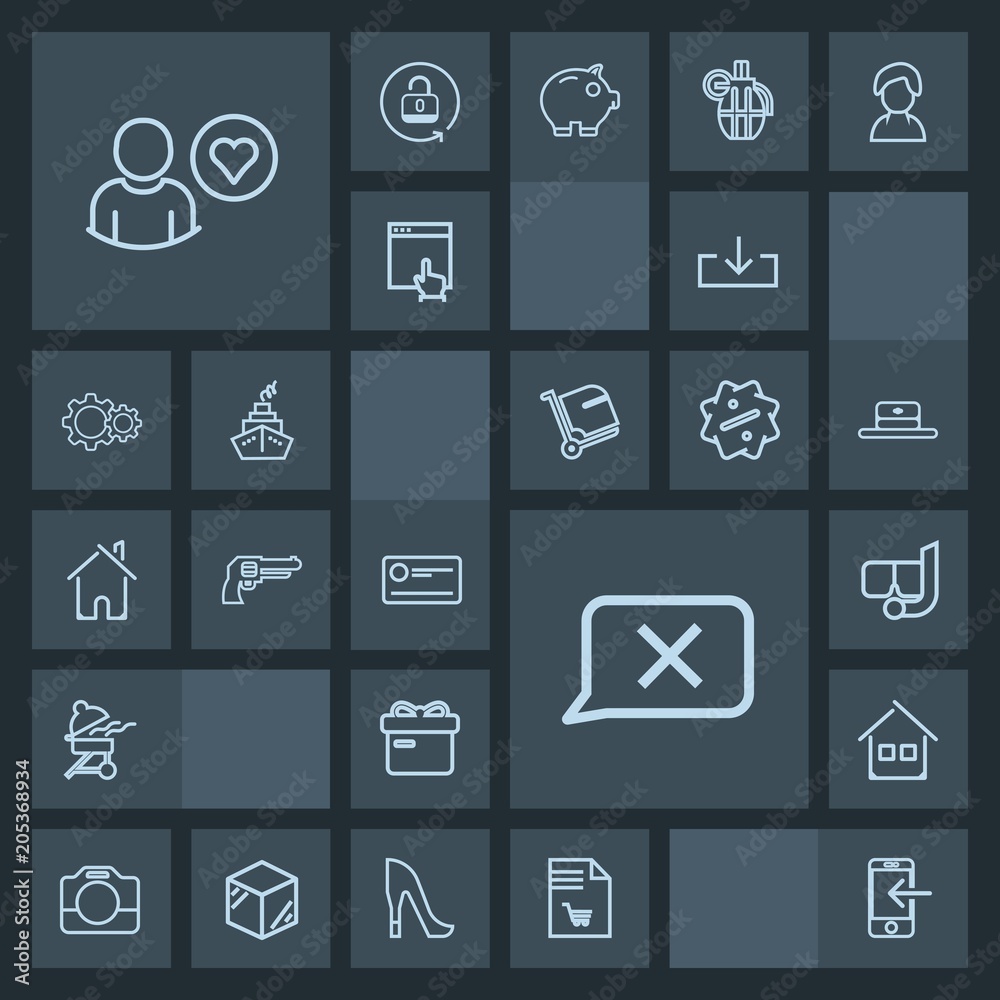 Modern, simple, dark vector icon set with water, film, snorkel, camera, gift, money, summer, cheque, sign, internet, profile, web, barbecue, mobile, notebook, payment, phone, list, equipment icons