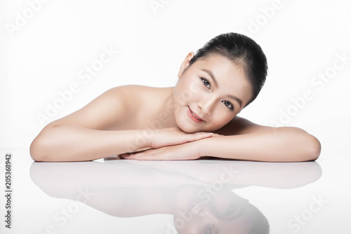Spa. Beautiful asian woman portrait with perfect skin.