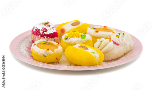 Indian Traditional Bengali Sweet Food Also Know as Bangla Sweet or Bengali Dessert isolated on White Background
