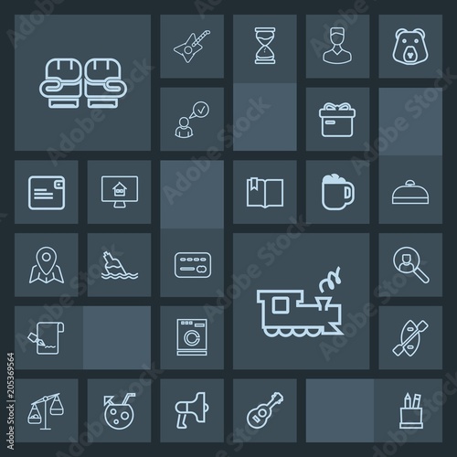 Modern, simple, dark vector icon set with internet, web, account, pen, holiday, fight, ribbon, box, sign, equipment, housework, online, guitar, boat, credit, laundry, boxing, paddle, water, list icons