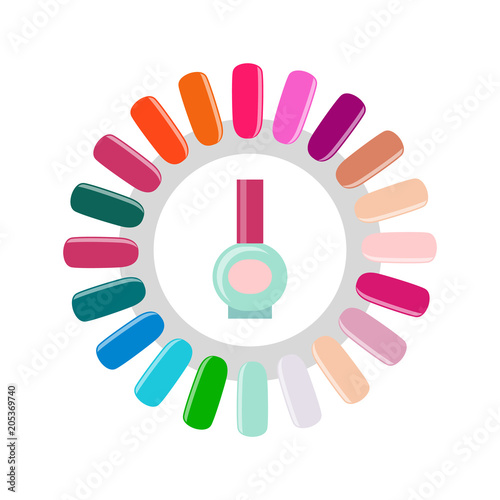 Nail Polish and Service Poster Vector Illustration