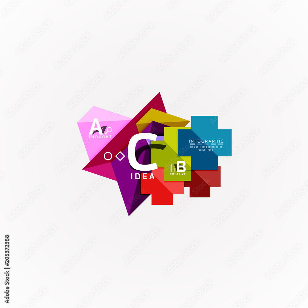 Paper infographic banner template with a b c options, infographics elements Paper infographic banner template with a b c options, infographics elements