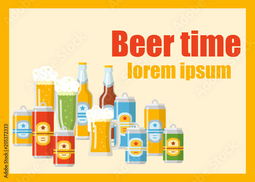 Beer festival flat template