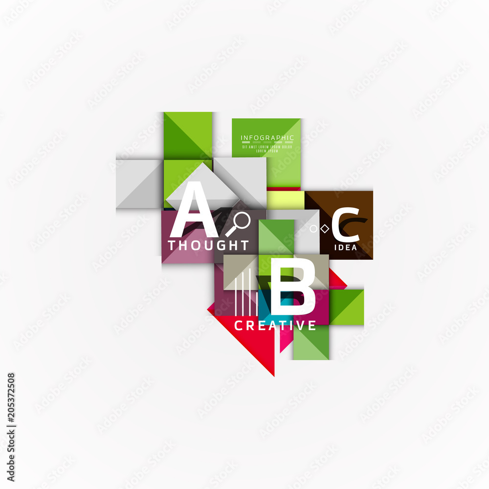 Abstract geometric option infographic banners, a b c steps process