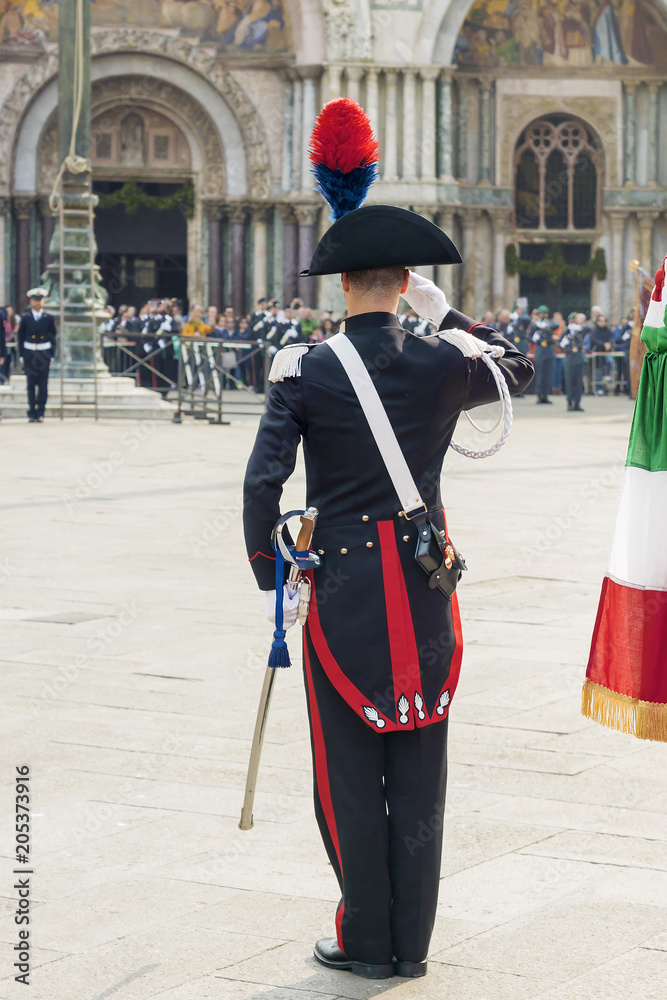 Military parade on the Piazza San Marco in Venice Military parade on the Piazza San Marco in Venice