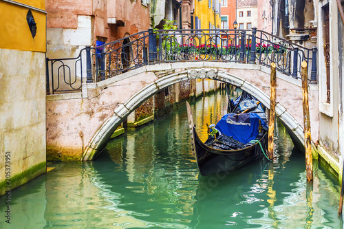 canals with gondolas in Venice © dimbar76