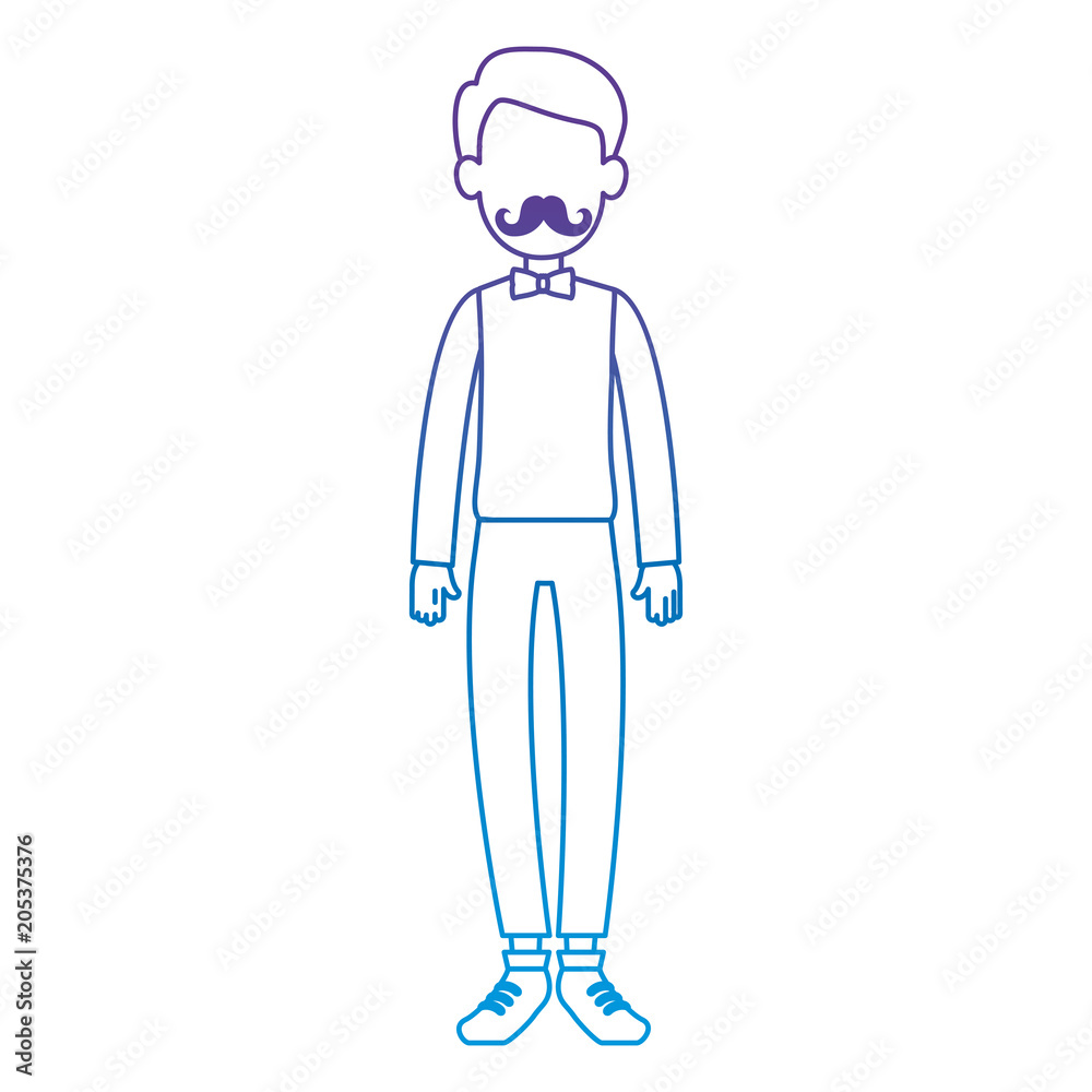 cute father with mustache avatar character vector illustration design