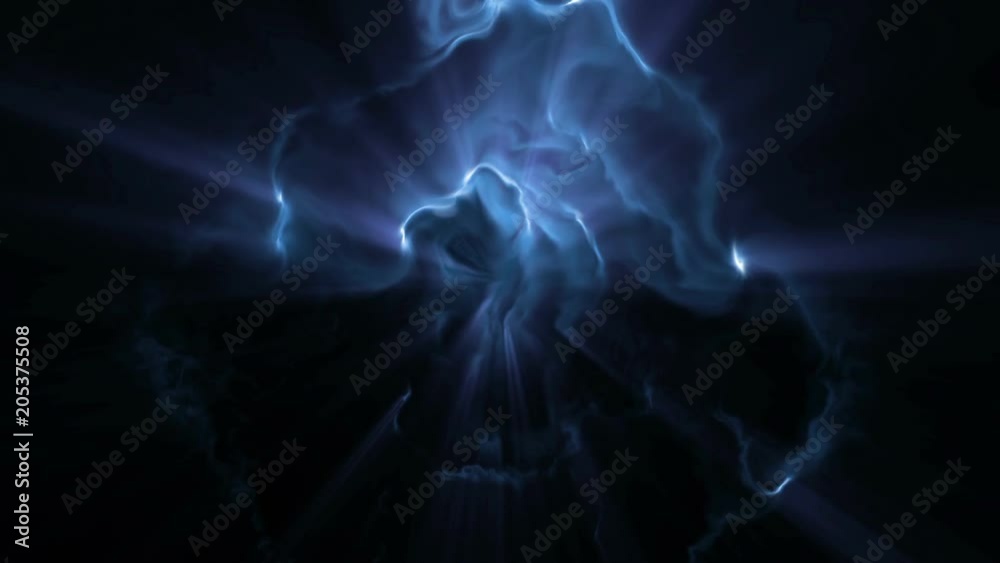 Blue light effects in a dark background
