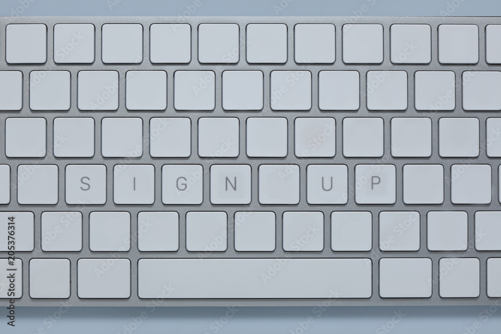words sign up on the computer keyboard with others keys deleted words sign up on the computer keyboard with others keys deleted