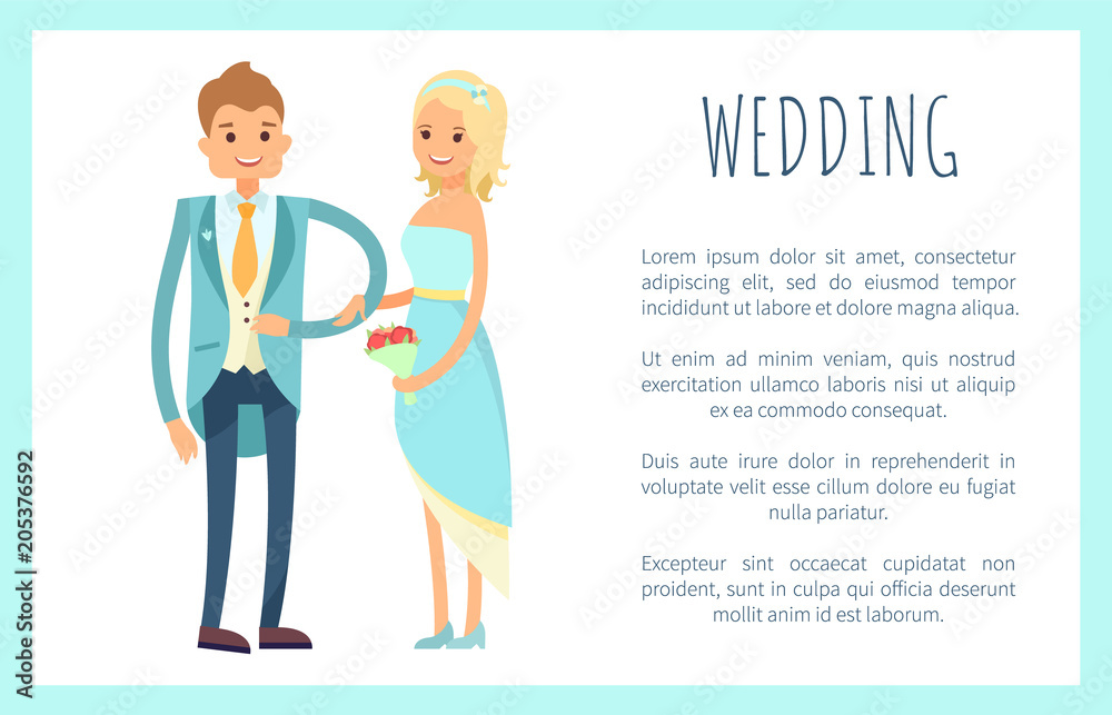 Wedding Placard,Text Sample Vector Illustration