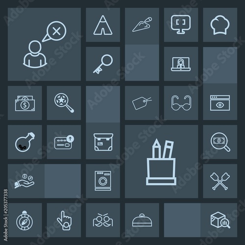 Modern, simple, dark vector icon set with canoe, appliance, pencil, stationery, pretty, coin, box, statistic, phone, communication, washer, luggage, laundry, finance, water, housework, hand, web icons