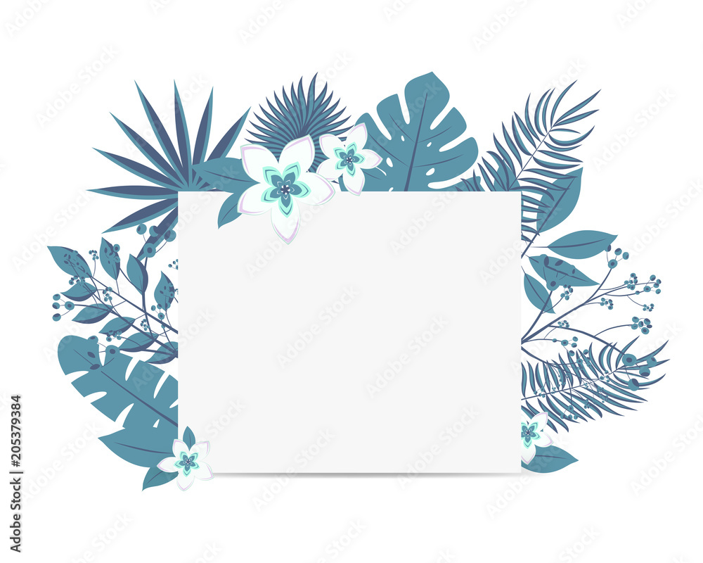 Wedding event invitation card template. Exotic tropical jungle In Event Invitation Card Template