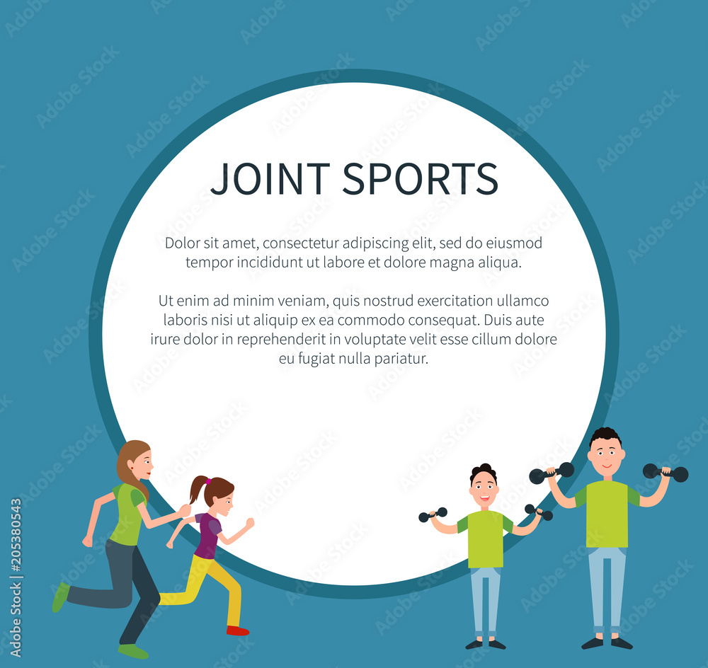 Joint Sports Poster Frame for Text Circle Family Joint Sports Poster Frame for Text Circle Family