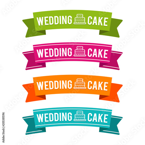 Colorful Wedding cake ribbons. Eps10 Vector.