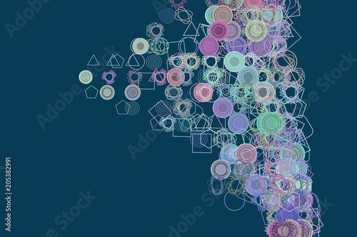 Abstract background with shape of mixed pattern. Texture, decoration, geometric & creative.