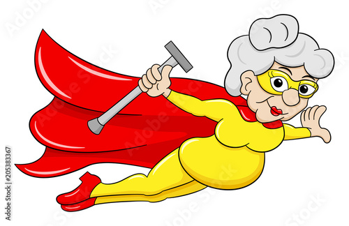 fliegende Senioren Superheldin 