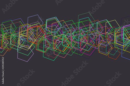 Background abstract pentagon pattern for design. Geometric, vector, messy & color.