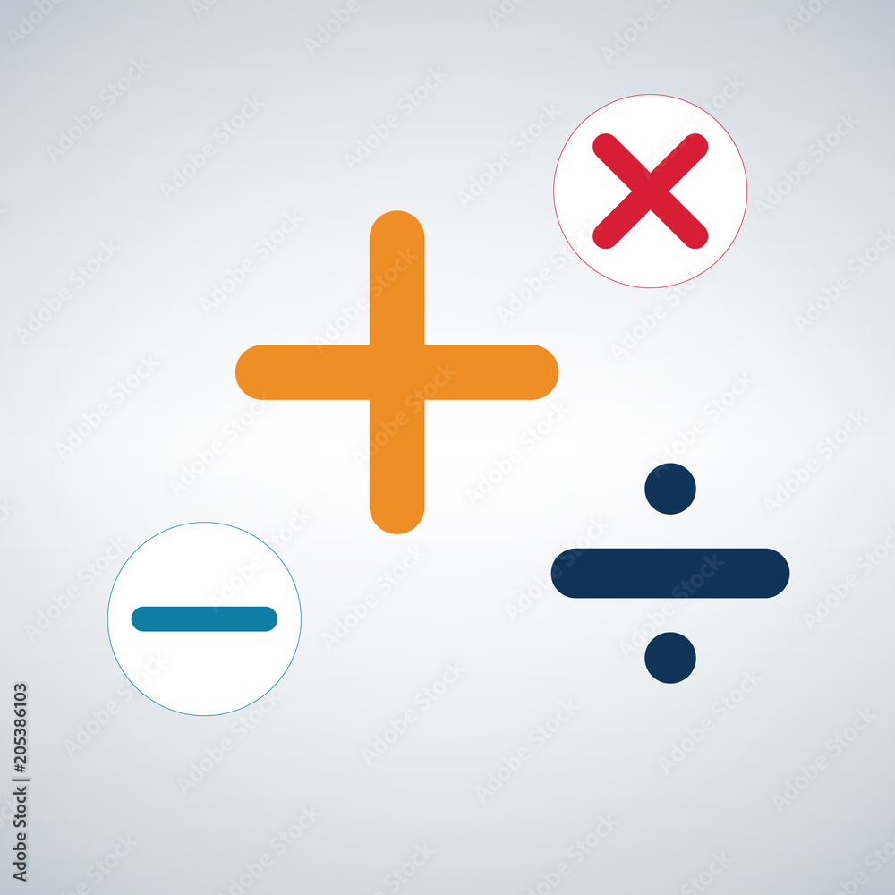 Fototapeta premium Math Symbols Vector Icon, isolated on modern background.
