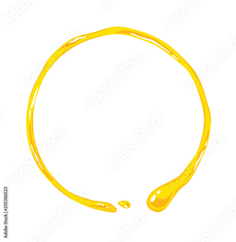Vector of Oil or cheese circle isolated on white background.