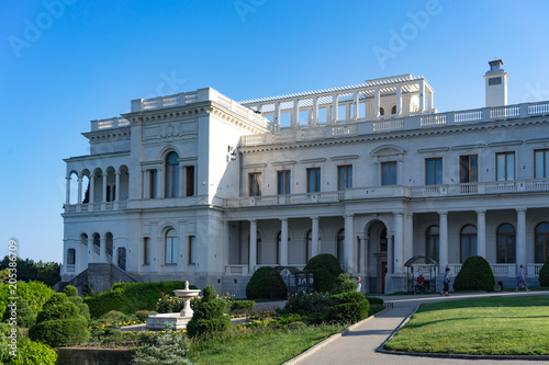 Landscape with architecture of Livadia Palace.