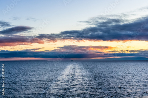 Sunset view on the Baltic sea next to Tallinn