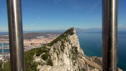 View of Rock of Gibraltar Between Silver Poles