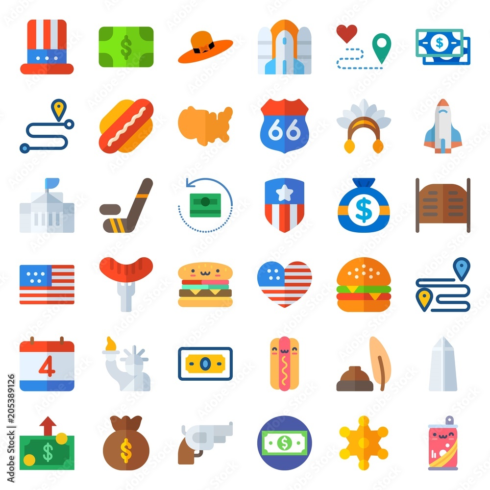 United States icons set