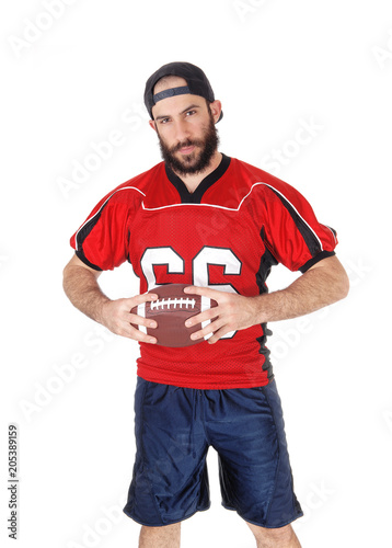 Football player thinking of his next move