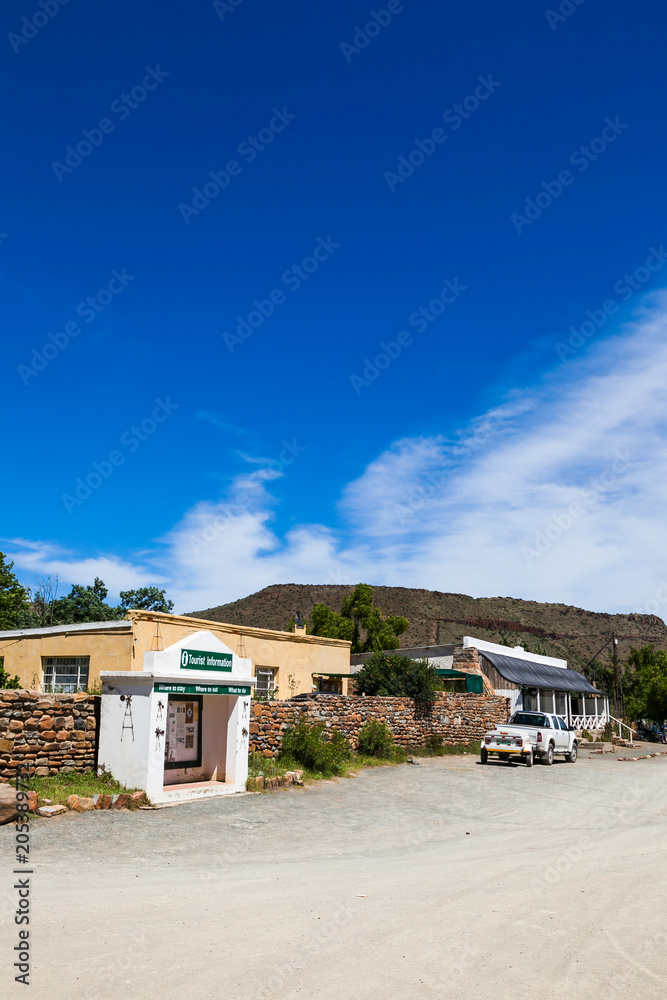 The town of Nieu Bethesda in the Eastern Cape, is nestled in the mountains of the Karoo, very remote and far away from everything therefore life goes at a very slow pace. Nieu Bethesda, South Africa. The town of Nieu Bethesda in the Eastern Cape, is nestled in the mountains of the Karoo, very remote and far away from everything therefore life goes at a very slow pace. Nieu Bethesda, South Africa.