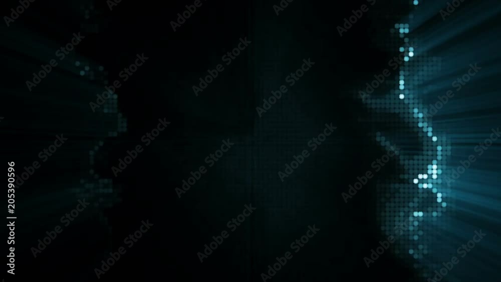 Blue and bright lights abstract in a dark background