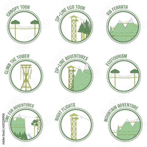 eco tourism and zip line stamps