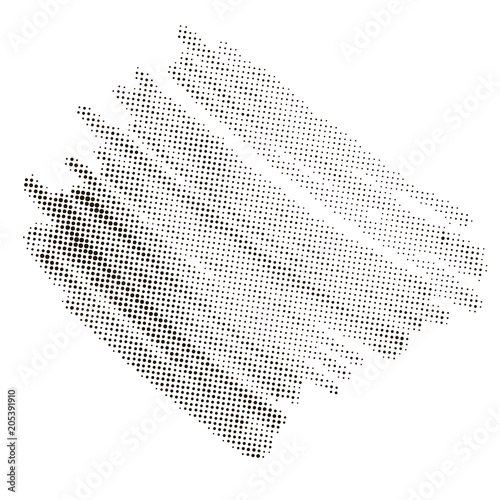 Black halftone element, banner, texture, icon. Dotted texture isolated on white. Vector illustration.