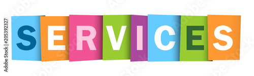 SERVICES Colourful Vector Letters Icon