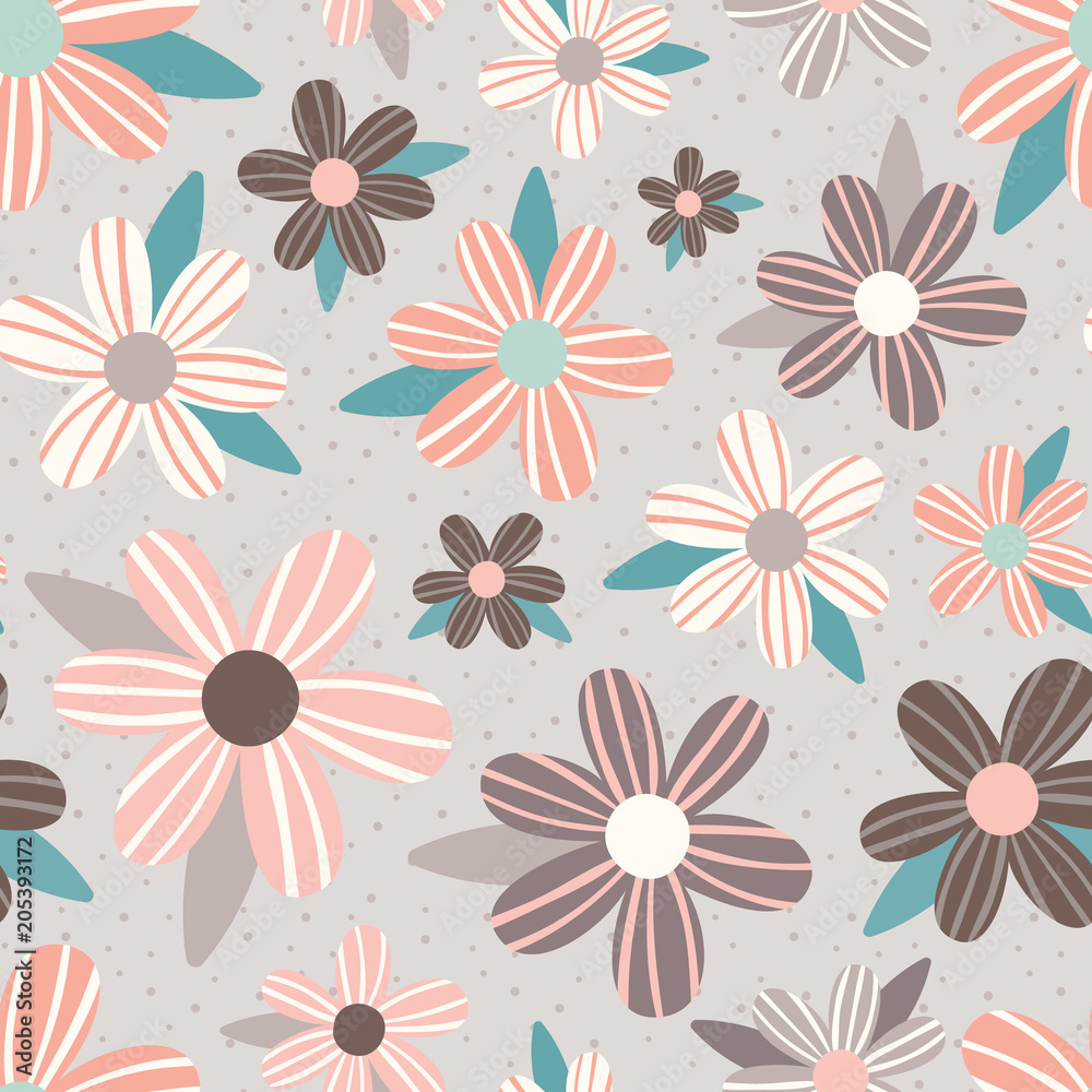 custom made wallpaper toronto digitalVector Pink Taupe Flowers Seamless Pattern Background
