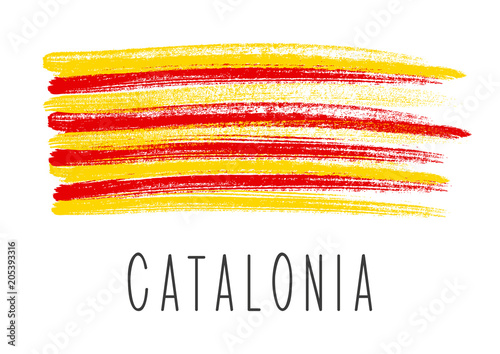 Flag of Catalonia isolated on white photo