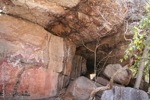 aboriginal rock painting in nourlangie national park, northern territory, australia photo