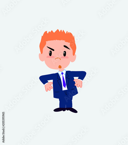 Businessman with an expression of unpleasant surprise.