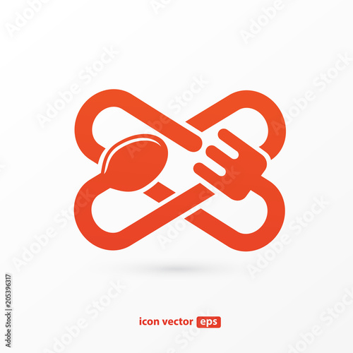 Business food and drink concept. Vector cutlery illustration