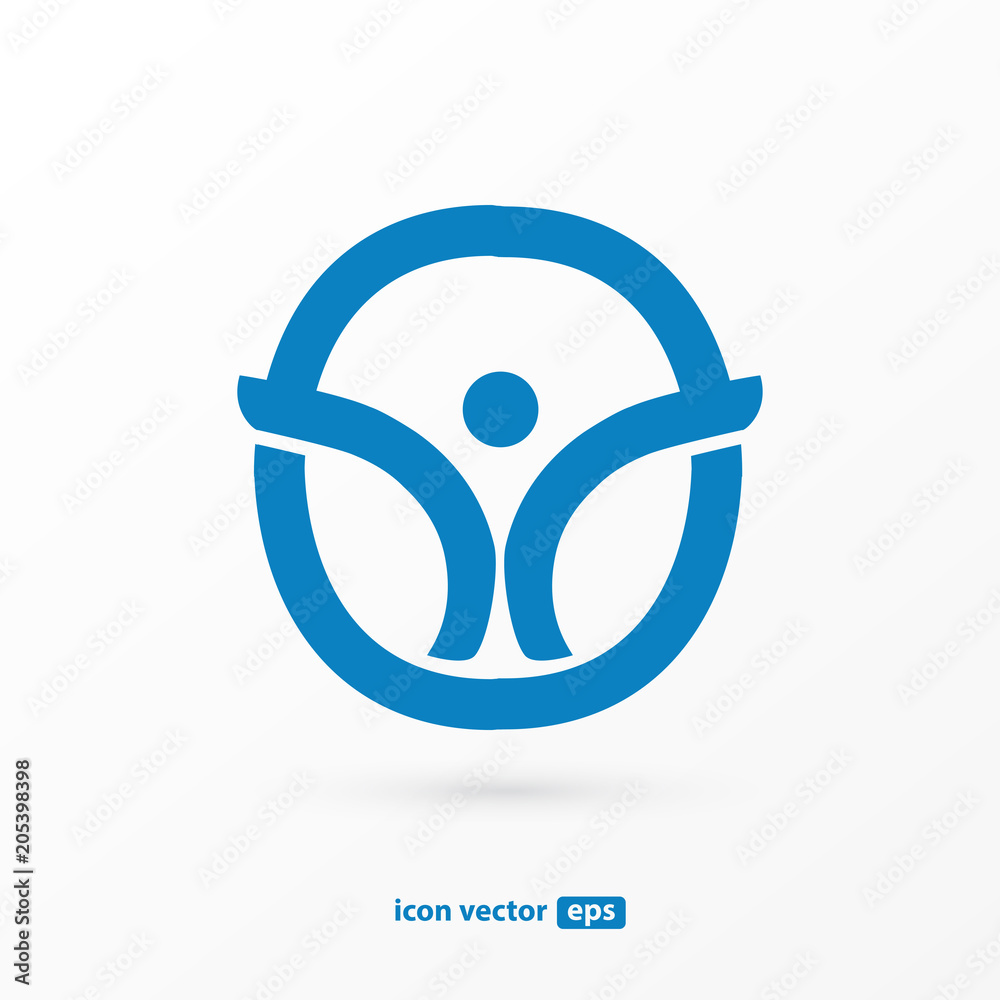 Human character vector logo template creative illustration. Abstract man figure sign.